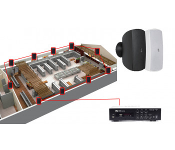 Акустическая система для магазина 10 настенных колонки AUDAC ATEO4